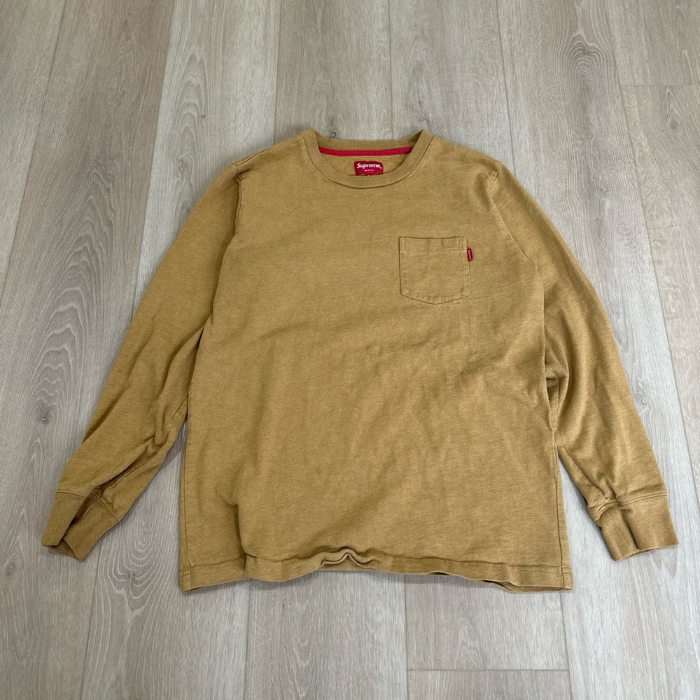 Supreme FW18 L/S mustard pocket tee